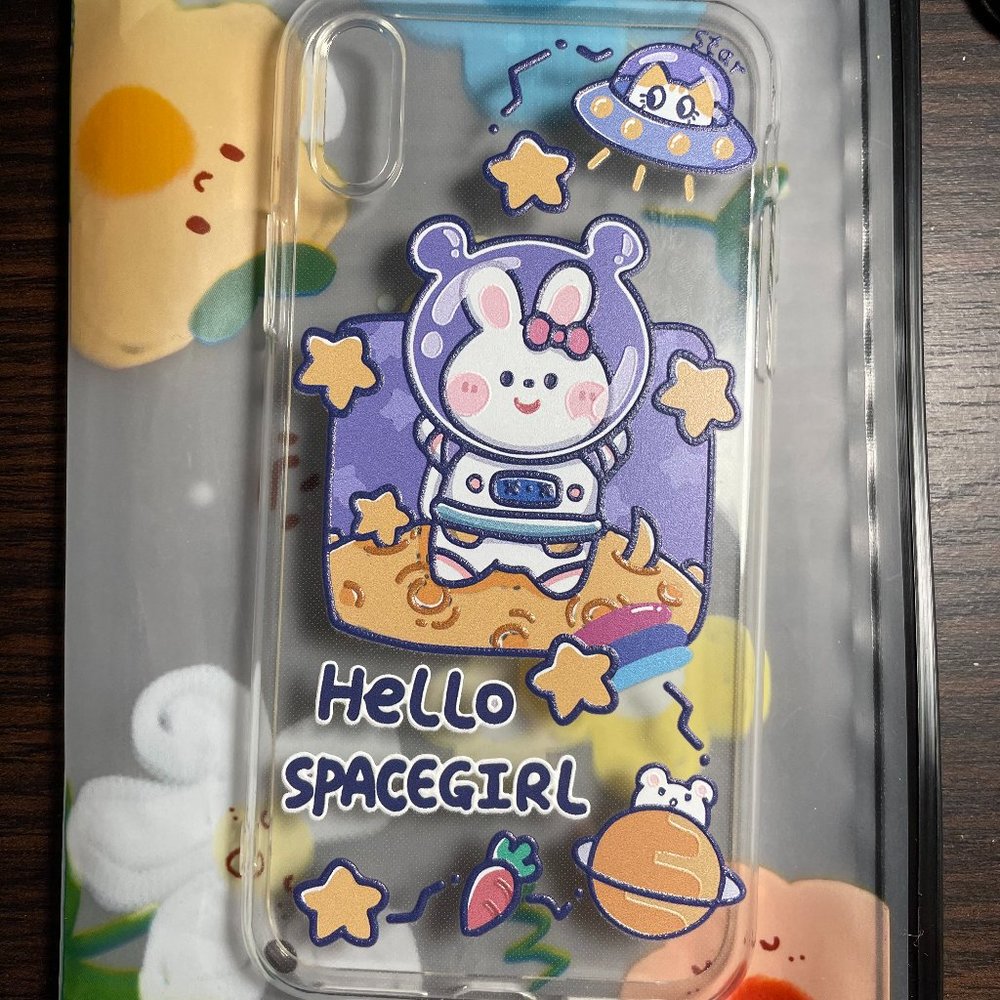 iPhone X Case with Rabbit Cartoon Painting Print